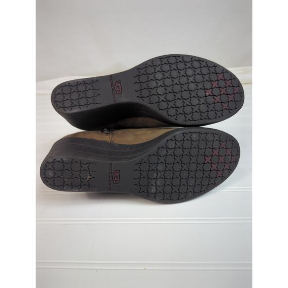 UGG Australia Emalie Stout Waterproof Wedge Ankle Boot Brown 7 - Picture 10 of 11